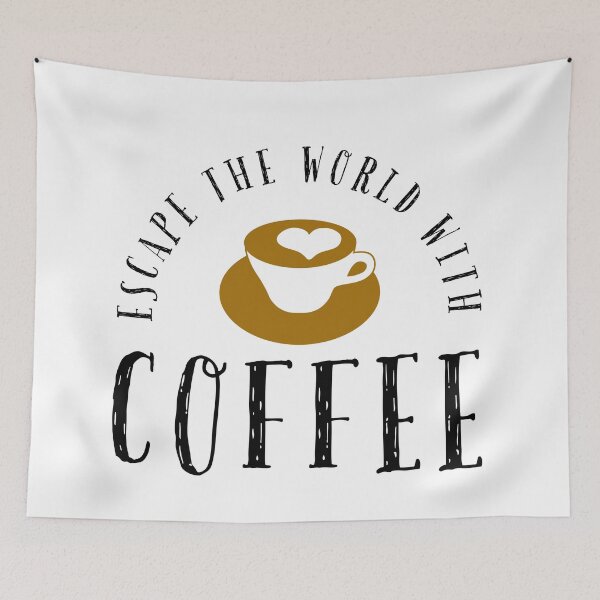 Item preview, Escape the world with coffee designed and sold by Randomlifestore.
