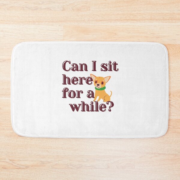 Item preview, A cute little dog sits on the letters. Inscription Can I Sit Here For a While? designed and sold by sunvic.