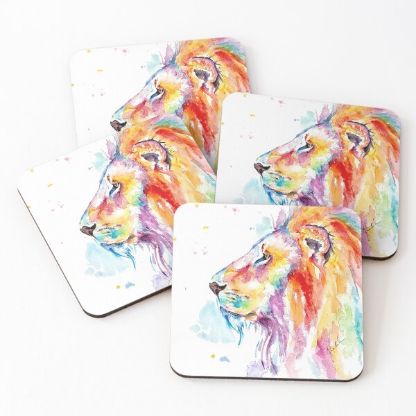Item preview, Watercolor lion in colorful designed and sold by Pappzauber.