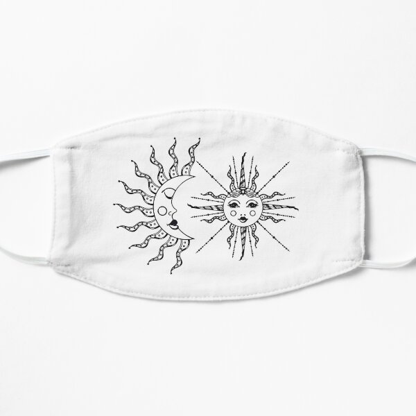 sun and vintage moon Flat Mask