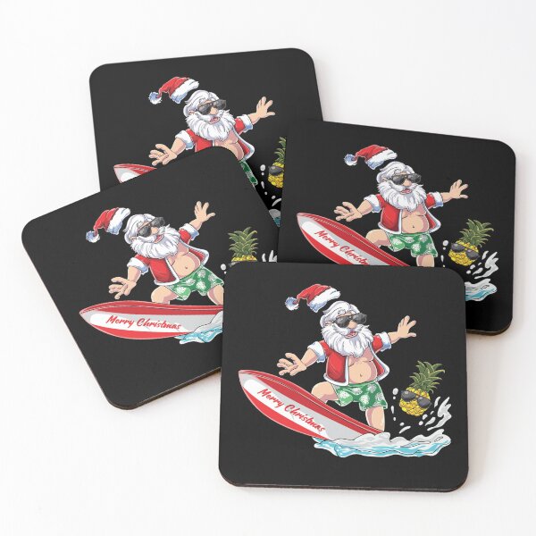 Item preview, Santa Surfing Beach Holiday Plams Christmas in July designed and sold by Nikolanek.