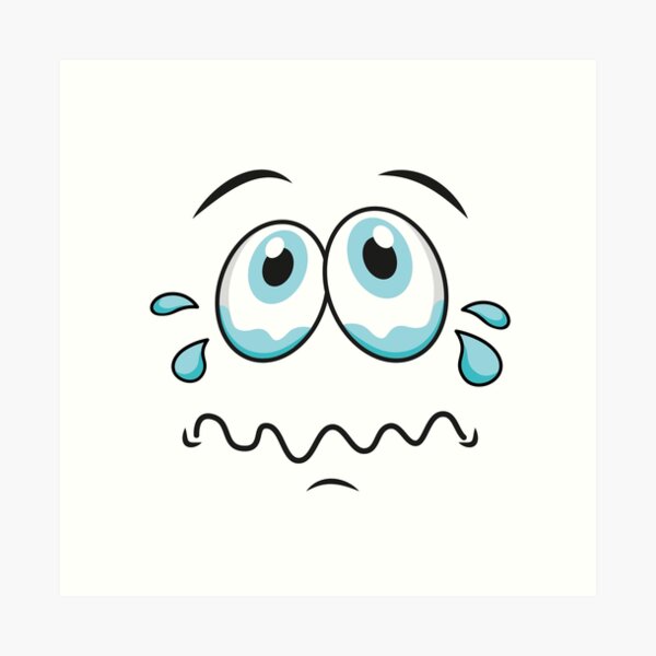 Shatterproof White Crying Face Cry Funny Cartoon Crying Smiley