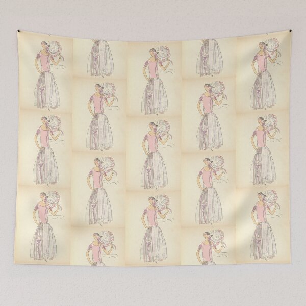 Item preview, Art Deco La Vie En Rose The Rosy Life Classy Lady Hand Fan Flapper designed and sold by 108dragons.