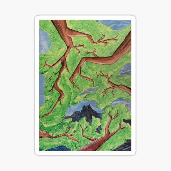 "Pilatus behind oaks" Sticker
