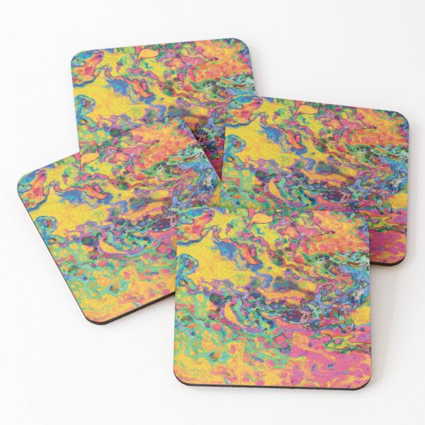 Item preview, Neon Sunset Dream - Colorful Paint Pour/ Fluid Art - Unique and Vibrant Abstract Acrylic Paintings for Art Prints, Canvas Prints, Wall Art, Mugs, Leggings, Phone Cases, Tapestries and More designed and sold by cherdoodles.