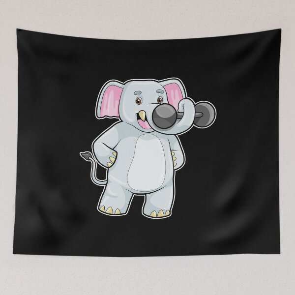 Item preview, Elephant at Strenght training with Dumbbell designed and sold by Snabdesign84.