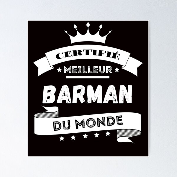 Item preview, Certified best bartender in the world - Bartender humor designed and sold by Ydurand.
