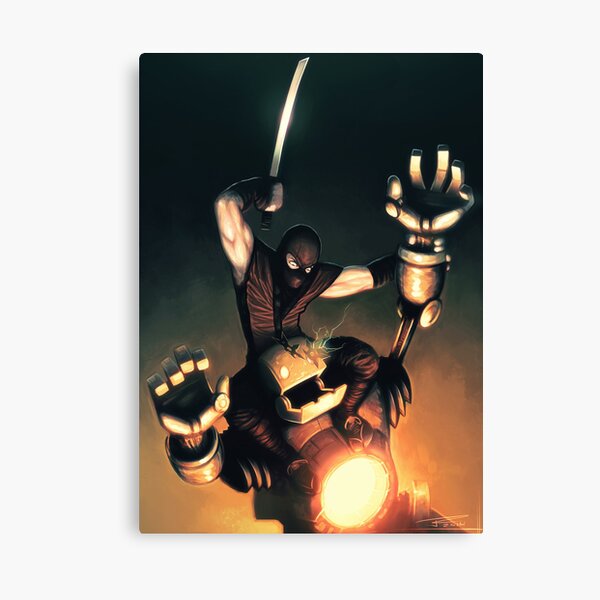 Ninja Vs. robot Canvas Print