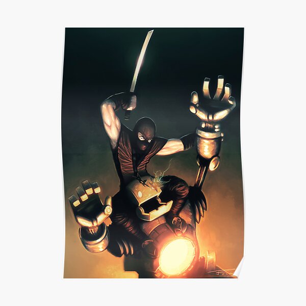 Ninja Vs. robot Poster