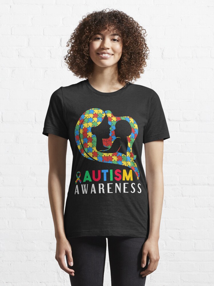 Discover Autism Awareness Month Ribbon Puzzle Essential T-Shirt
