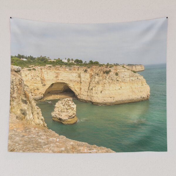 Item preview, Vale Covo in Gold and Turquoise - Large Seacave at Carvoeiro Algarve Portugal designed and sold by Georgia Mizuleva.