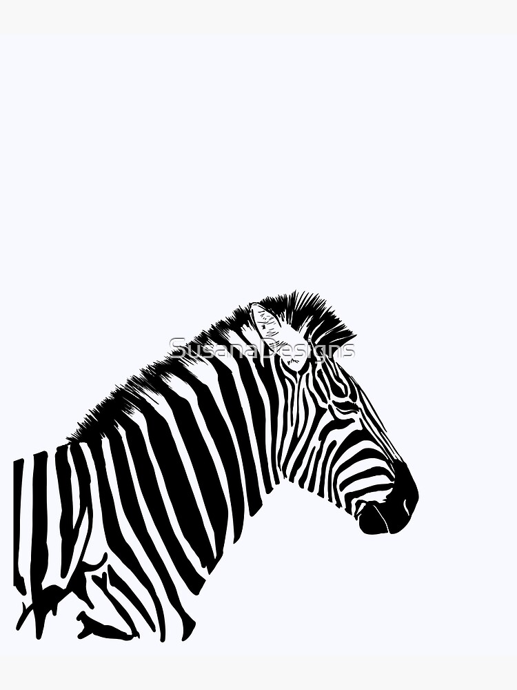 "Zebra Silhouette Black and White Safari animals" Poster by