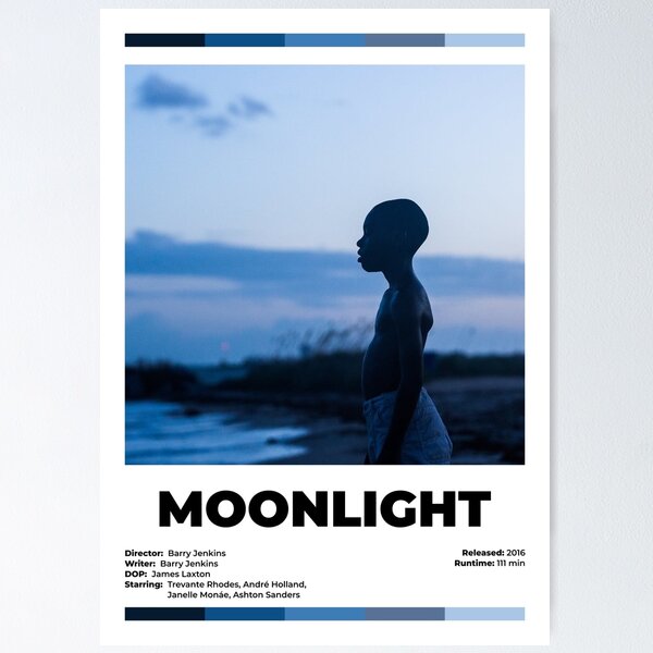 Aperçu de l'œuvre Affiche alternative minimaliste du film Moonlight créée et vendue par WowCoolPoster.