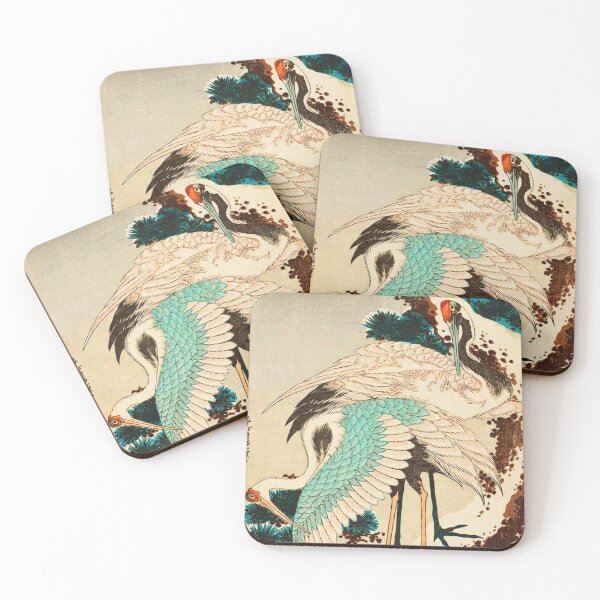 Item preview, Two Cranes on Snowy Pine Tree designed and sold by NicoNicoNEET.