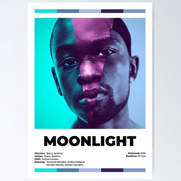 Aperçu de l'œuvre Affiche de film minimaliste alternative au clair de lune créée et vendue par WowCoolPoster.