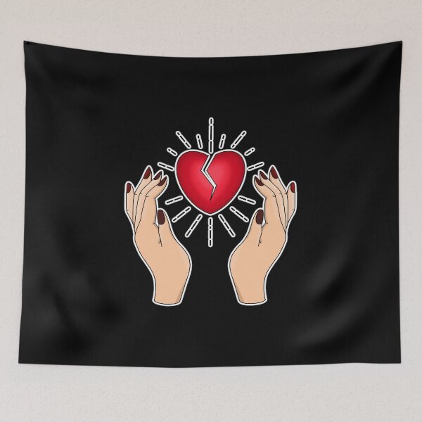 Item preview, Hands holding broken heart tattoo inspired design designed and sold by Gerhanj.