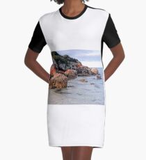 Coloured Rocks, Northern Coast, Tasmania, Australia Graphic T-Shirt Dress