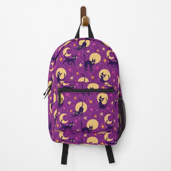 Item preview, Moonlit Cats on Warm Purple designed and sold by Paisley Yazel.