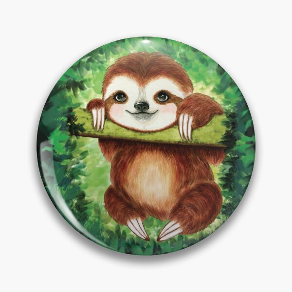 Item preview, Cute baby sloth in a tropical forest designed and sold by SukoB34.