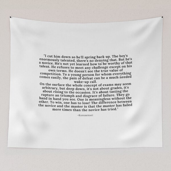 Item preview, Korosensei speech about failure, Assasination Clasroom designed and sold by Anna  Huijgen.