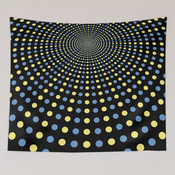 Item preview, Radial Blue and Yellow Circles designed and sold by digoarpi.