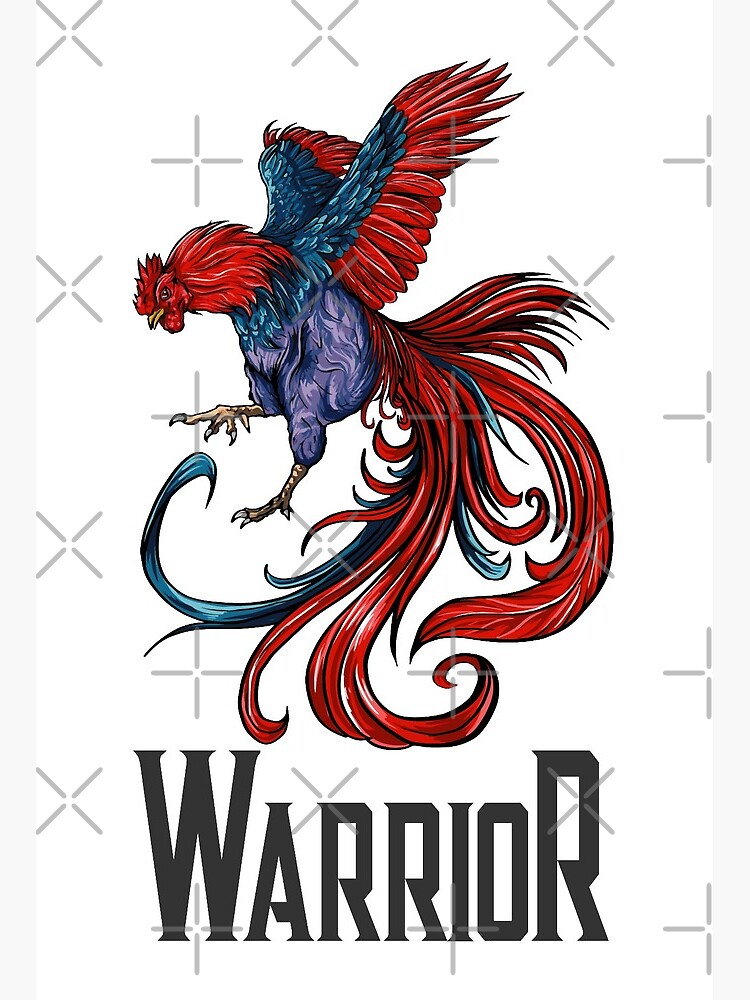 Thai Chicken Warrior Drawing Design Art Board Print For Sale By Thailanddesign Redbubble