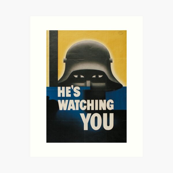 Vista previa del artículo con la obra «Cartel de propaganda vintage - Te está mirando - Segunda Guerra Mundial», diseñado y vendido por Christienne.