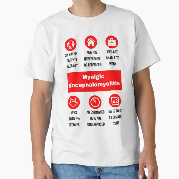 Item preview, ME/CFS Awareness: Red Myalgic Encephalomyelitis Statistics (black text) designed and sold by Chantelle  Spies.