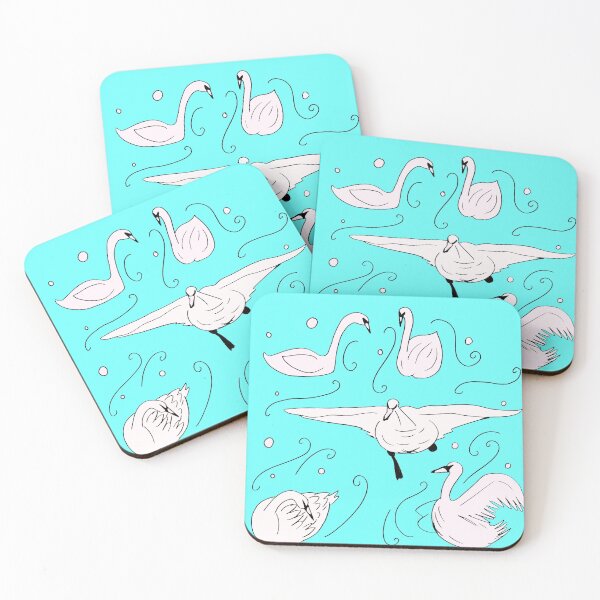 Item preview, Swans - Turquoise Palette designed and sold by Niina  Niskanen.