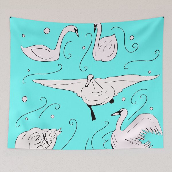 Item preview, Swans - Turquoise Palette designed and sold by Niina  Niskanen.