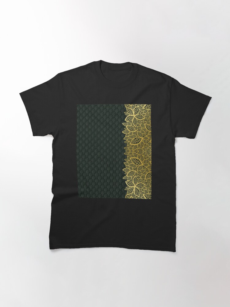 Thumbnail 3 of 7, Classic T-Shirt, Golden Leaf - Black designed and sold by VkCases.