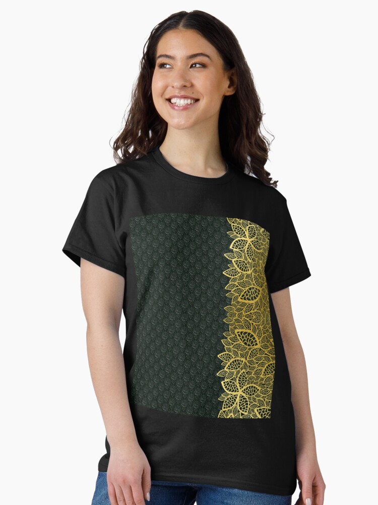 Thumbnail 1 of 7, Classic T-Shirt, Golden Leaf - Black designed and sold by VkCases.
