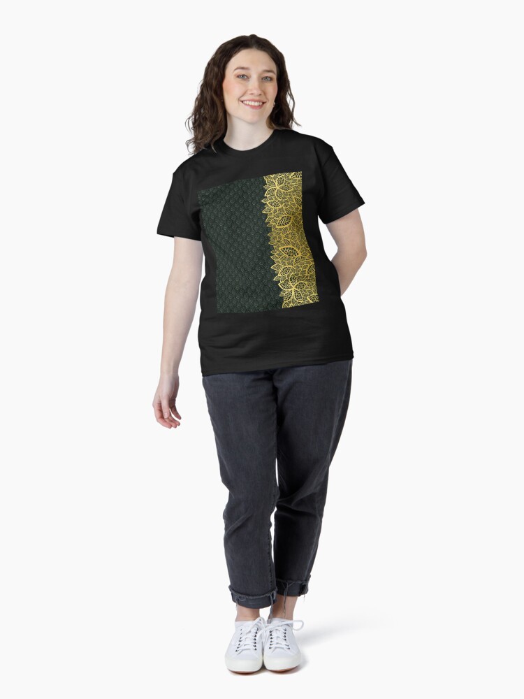 Thumbnail 4 of 7, Classic T-Shirt, Golden Leaf - Black designed and sold by VkCases.