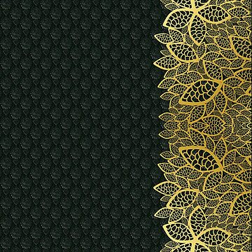 Artwork thumbnail, Golden Leaf - Black by VkCases