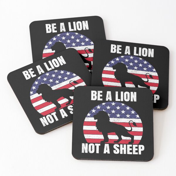 Item preview, Lions Not Sheep Retro Patriotic American Flag designed and sold by TexasMerch.