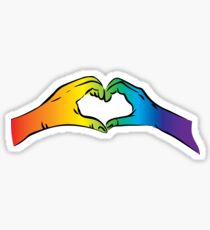 Hände Herz Regenbogen Gay Rights Pride Sticker