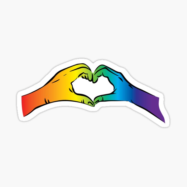 Aperçu de l'œuvre Mains Cœur Arc-en-ciel Droits des homosexuels Fierté créée et vendue par EO Designs.