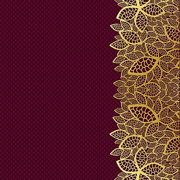 Artwork thumbnail, Golden Leaf - Red 2 by VkCases
