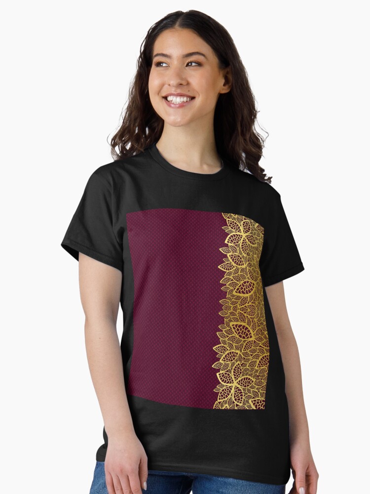 Thumbnail 2 of 7, Classic T-Shirt, Golden Leaf - Red 2 designed and sold by VkCases.