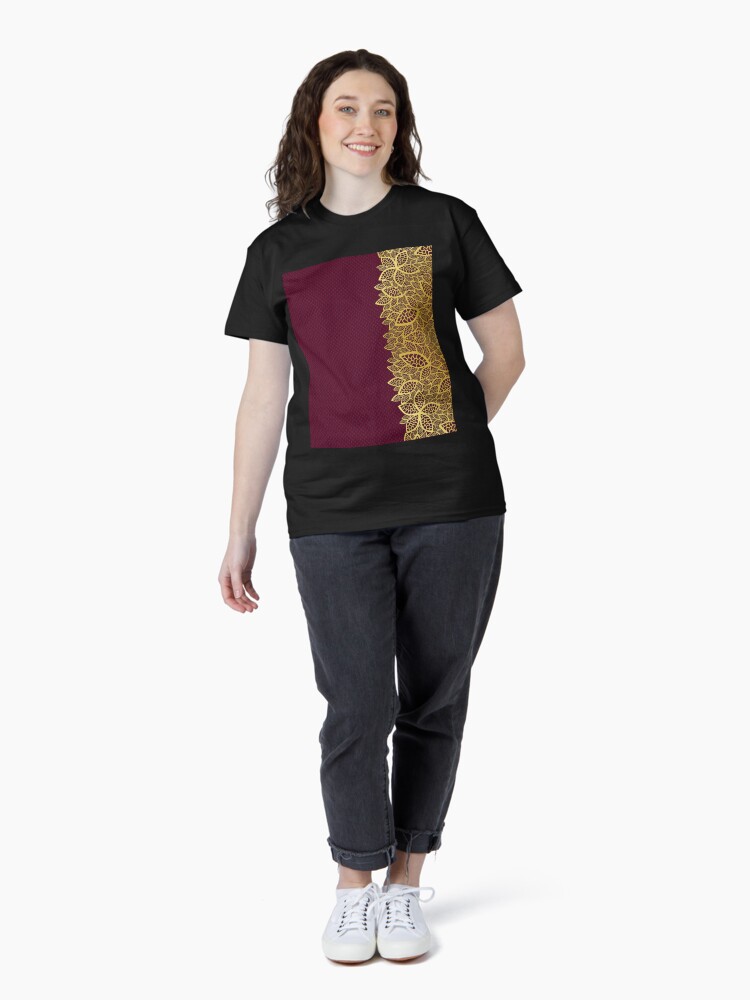 Thumbnail 4 of 7, Classic T-Shirt, Golden Leaf - Red 2 designed and sold by VkCases.