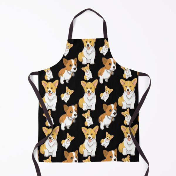 Item preview, Cute corgi seamless pattern black background designed and sold by docferds.