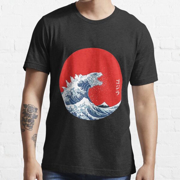 Art 90s Hokusai Kaiju Essential T-Shirt
