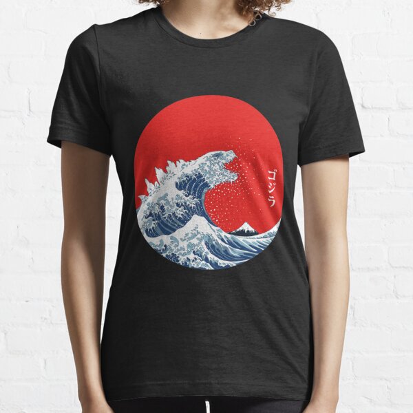Art 90s Hokusai Kaiju Essential T-Shirt