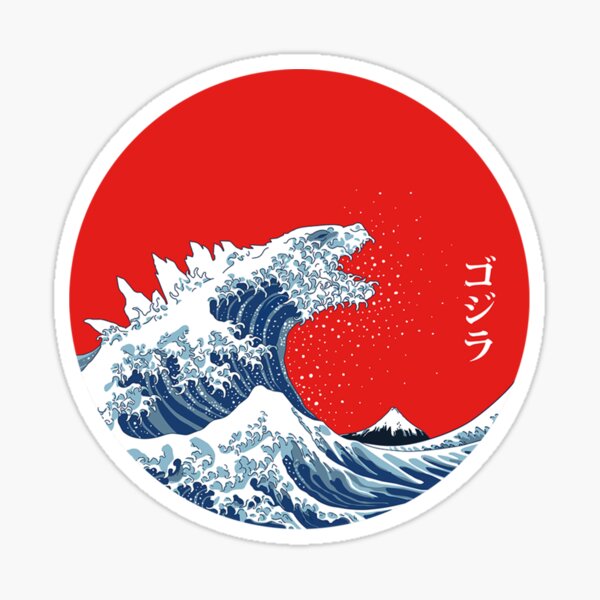 Art 90s Hokusai Kaiju Sticker