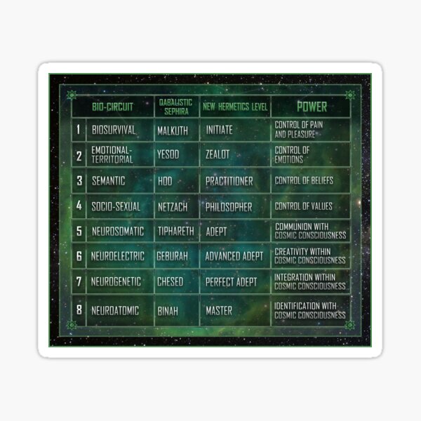 8 Circuit Table of Consciousness Sticker