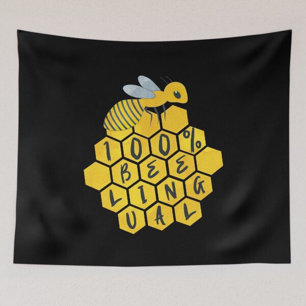 Item preview, Bee 100% Beelingual Watercolor Honeycomb designed and sold by OmmeDesigns.