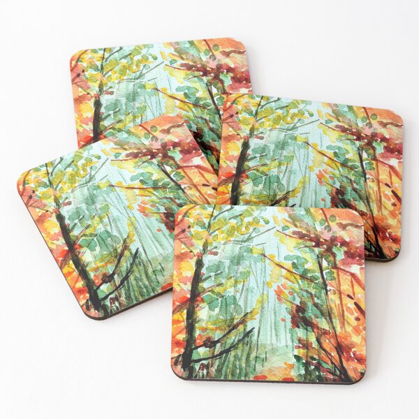 Item preview, Fall in the forest watercolor pattern designed and sold by Ala Lopatniov.