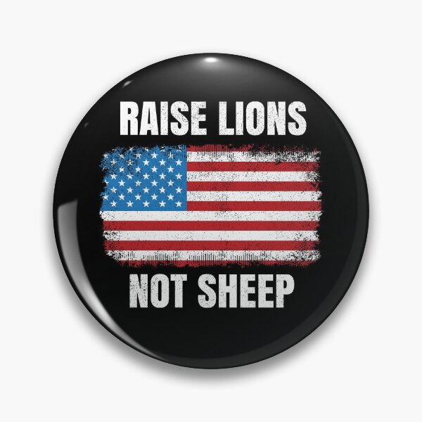 Item preview, Raise Lions Not Sheep Distressed Patriotic American Flag designed and sold by TexasMerch.