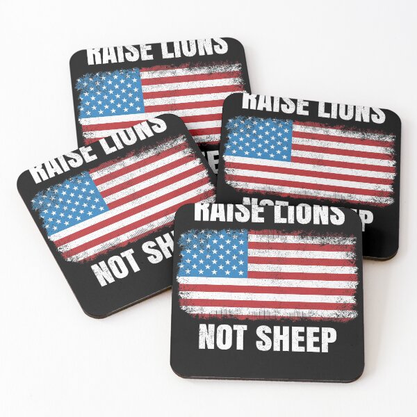 Item preview, Raise Lions Not Sheep Distressed Patriotic American Flag designed and sold by TexasMerch.