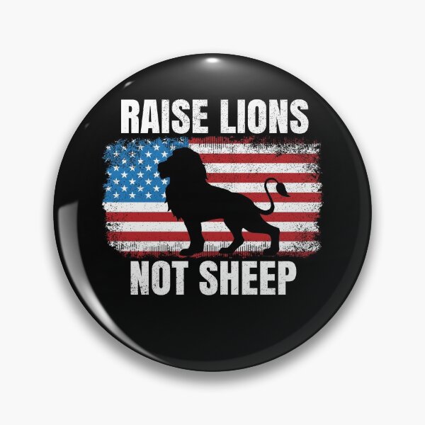 Item preview, Raise Lions Not Sheep Distressed Patriotic American Flag Leadership designed and sold by TexasMerch.